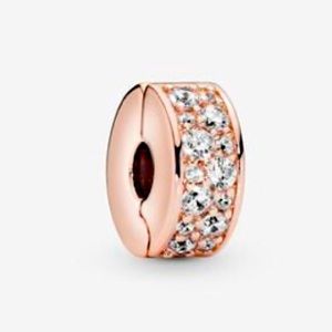 PANDORA Rose Clear Pavé Clip Charm